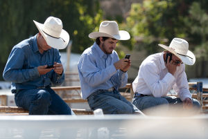 A sign of the times – cowboys with technology.