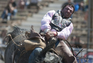 Bareback riding and Saddle Bronc riding are among the most exciting events at the rodeo.