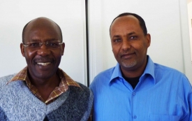 Erik Kimani,Nairobi Rotary North, with Ahmed Sahid, Somali Family Services