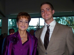 Chancellor Cindy Miles and her son, Gabriel